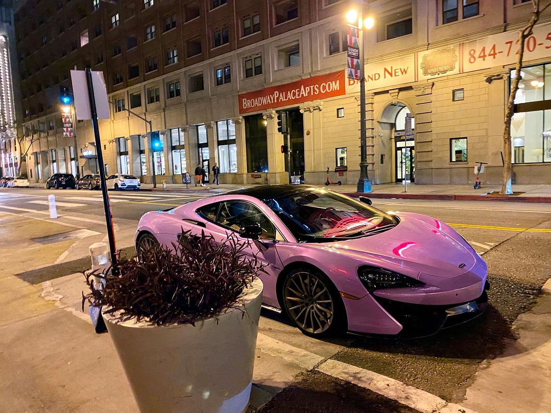 LAVENDER LAMBO (or apparently a McLaren) DTLA