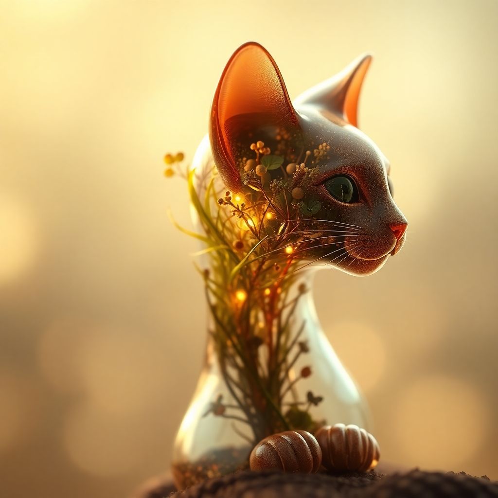 Digital 3D art, cat