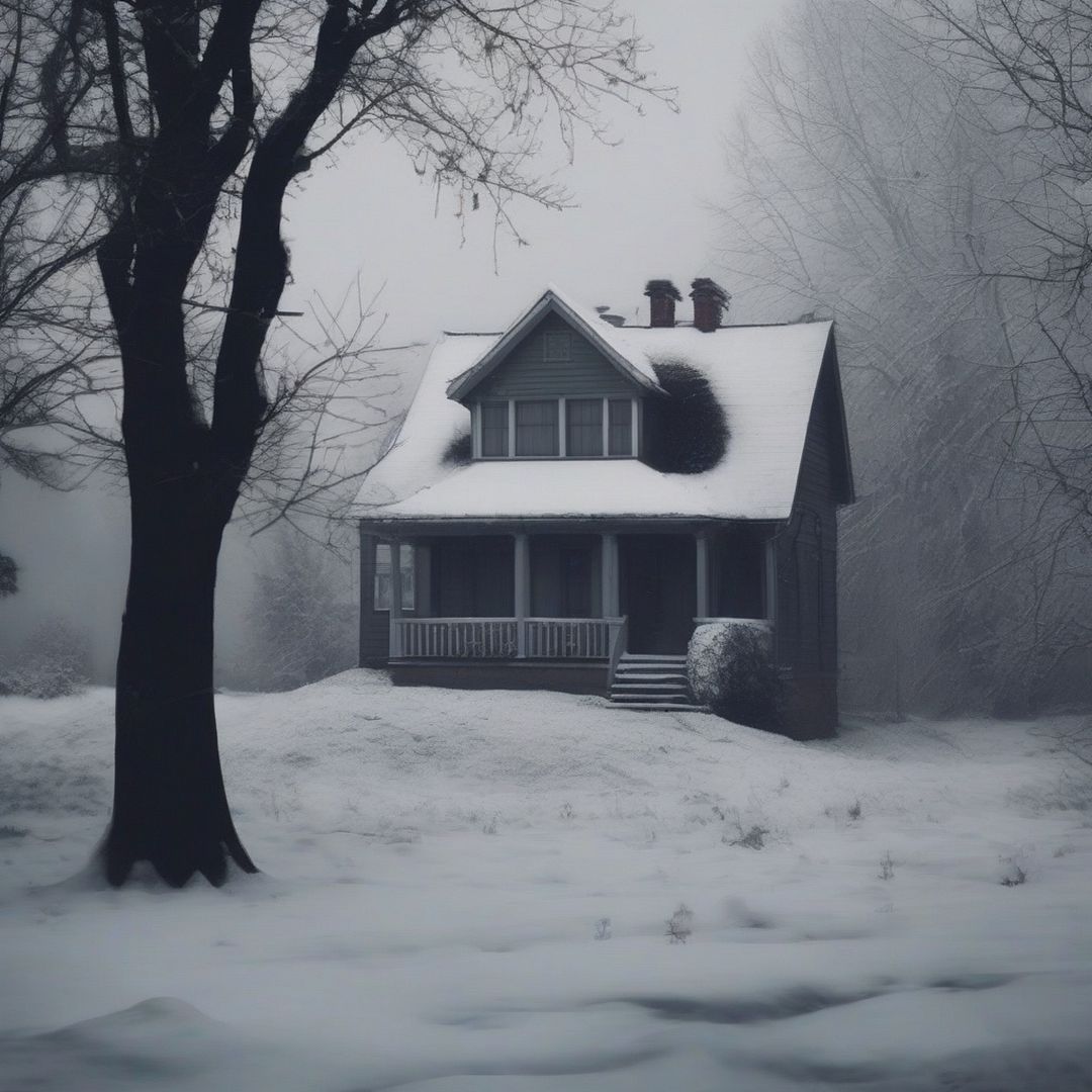 Winter Gloomy house