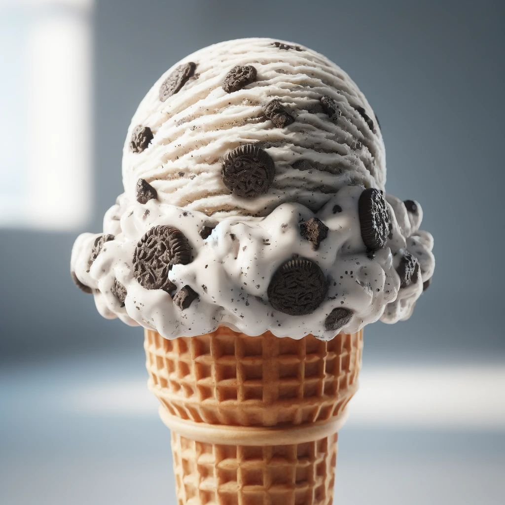 cookie and cream ice cream cone