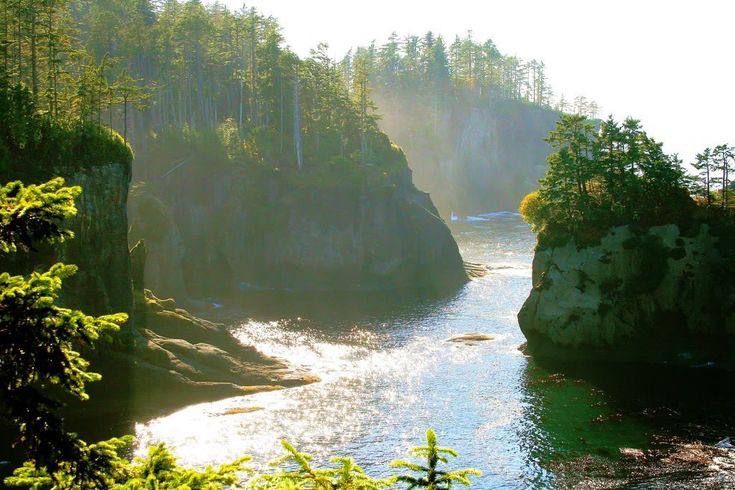 Mountain river in the sun