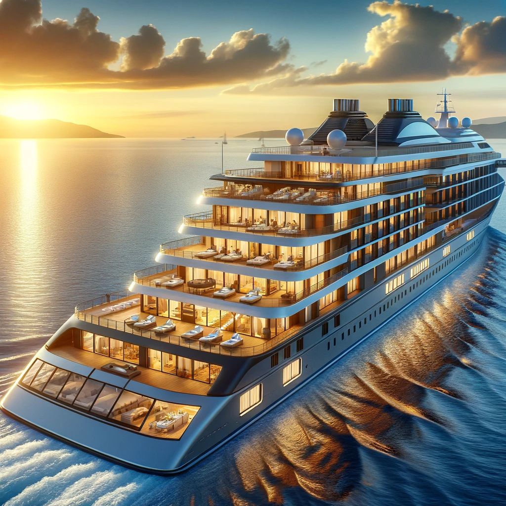 A luxurious modern cruise ship