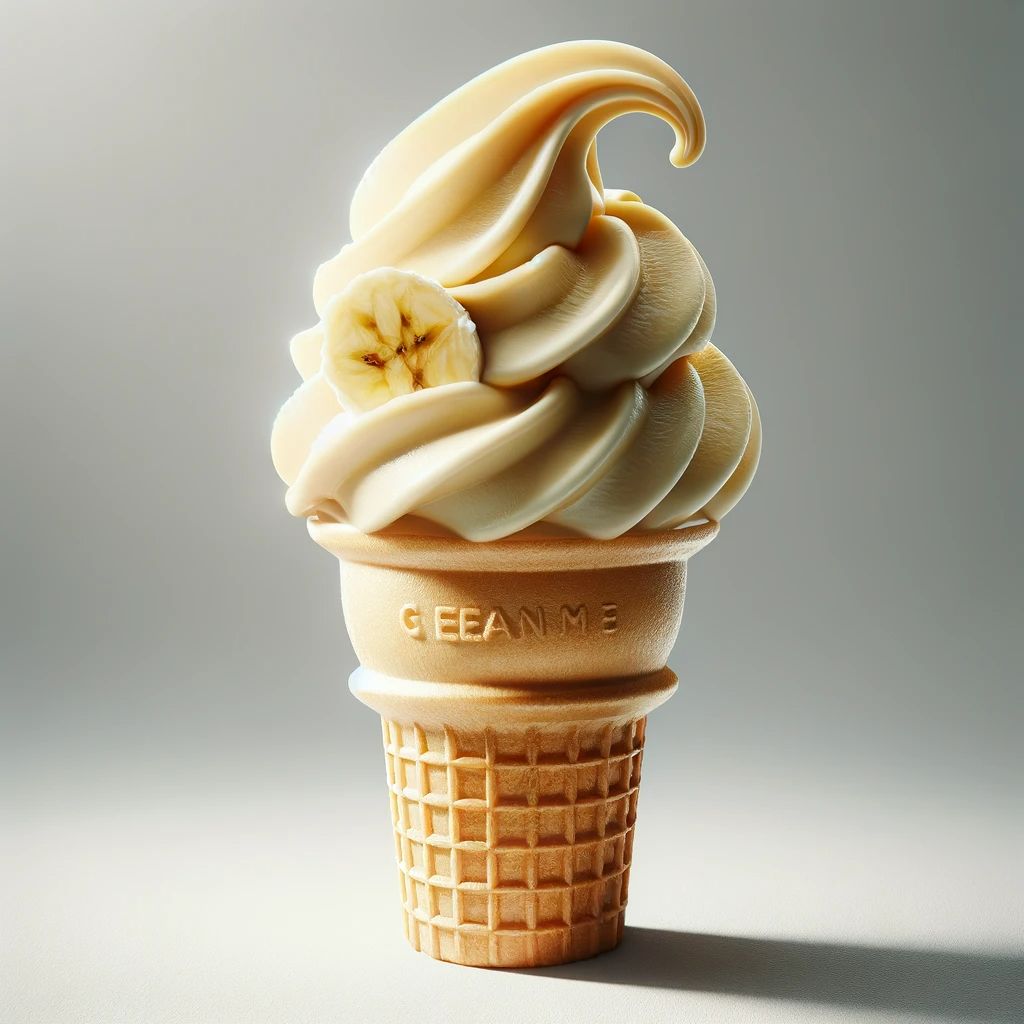 Banana ice cream cone