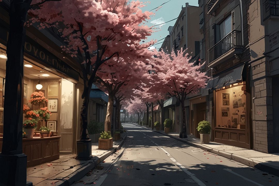 The blossoming street