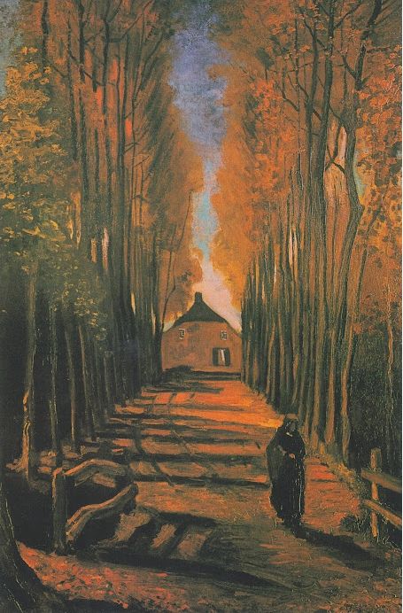 Lane of Poplars in the Autumn