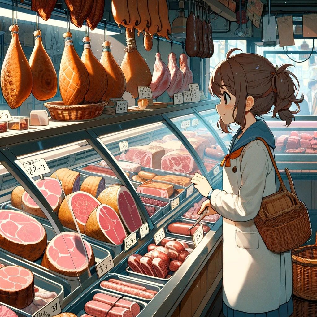 a ham butcher's shop