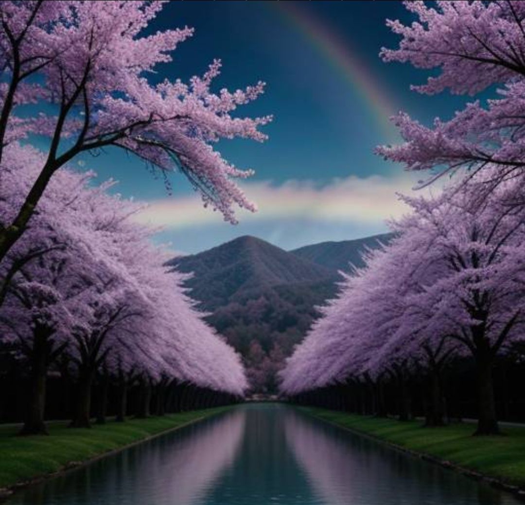 Sakura with Rainbow