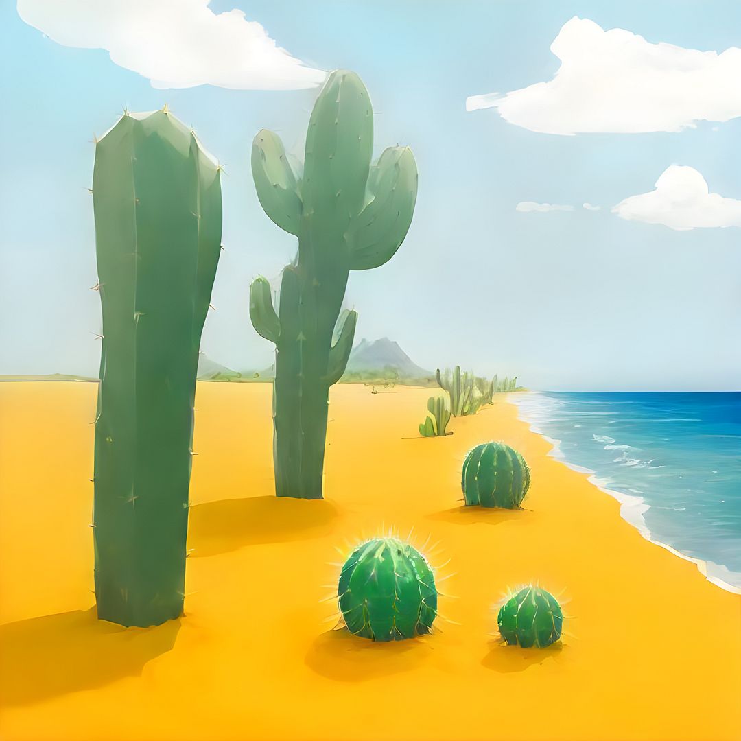 Cactus and beach 01