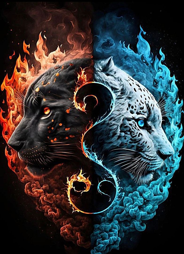 Ice and fire leopard