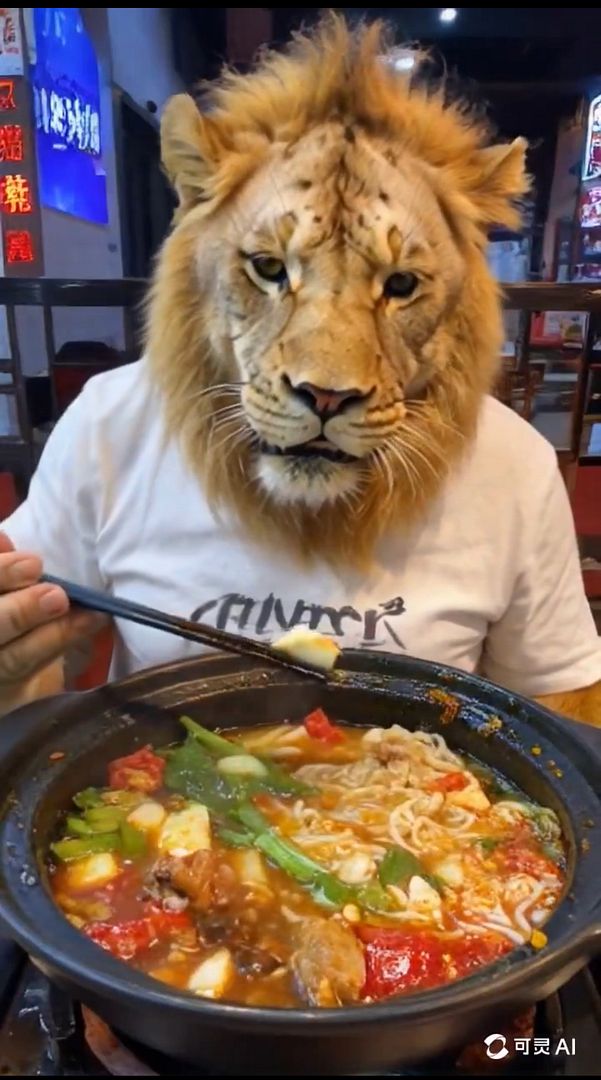 Lion Eating Hotpot