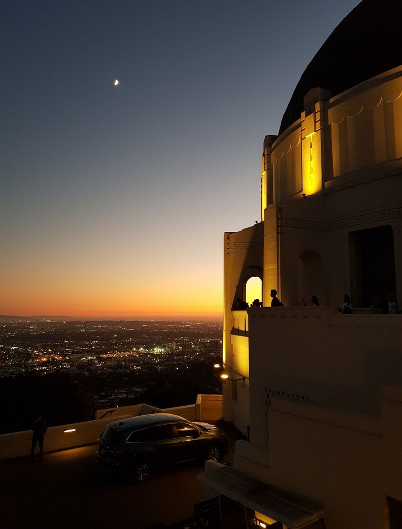 the sunset of Griffith Observatory