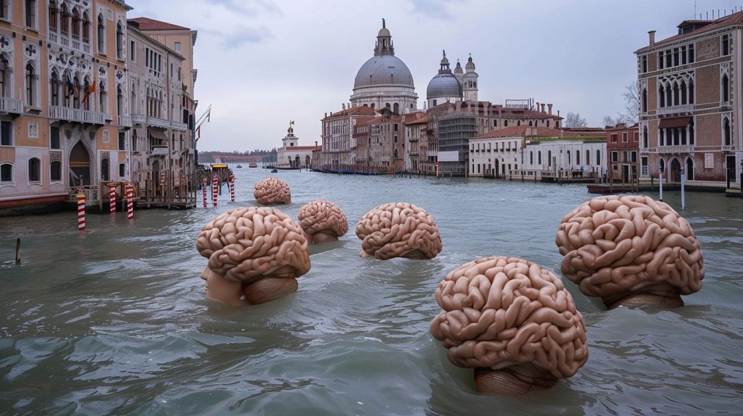 venice filled with tourist who look like human brains