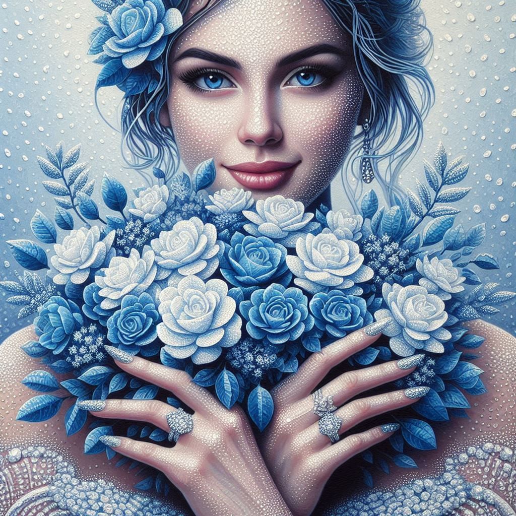 Blue diamond bouquet