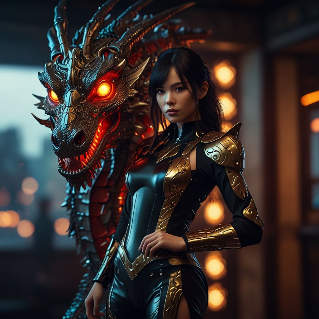 Steel Lady with a Dragon