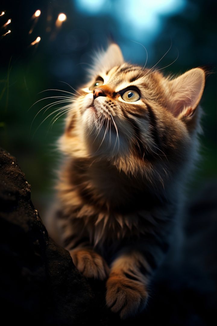 close-up-on-kitten-looking-up