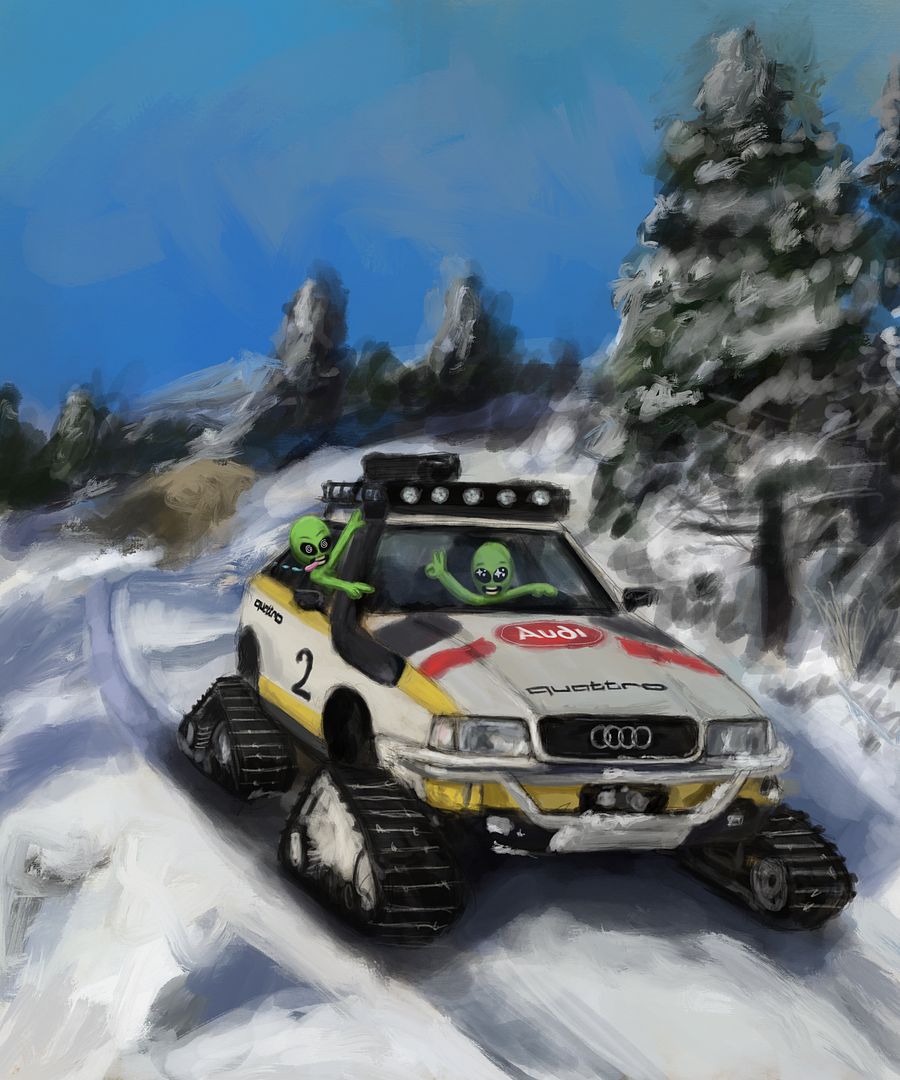 Audi S2 on snow tracks