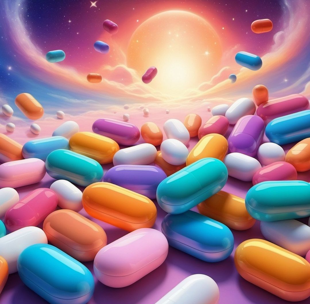 Colourful pill