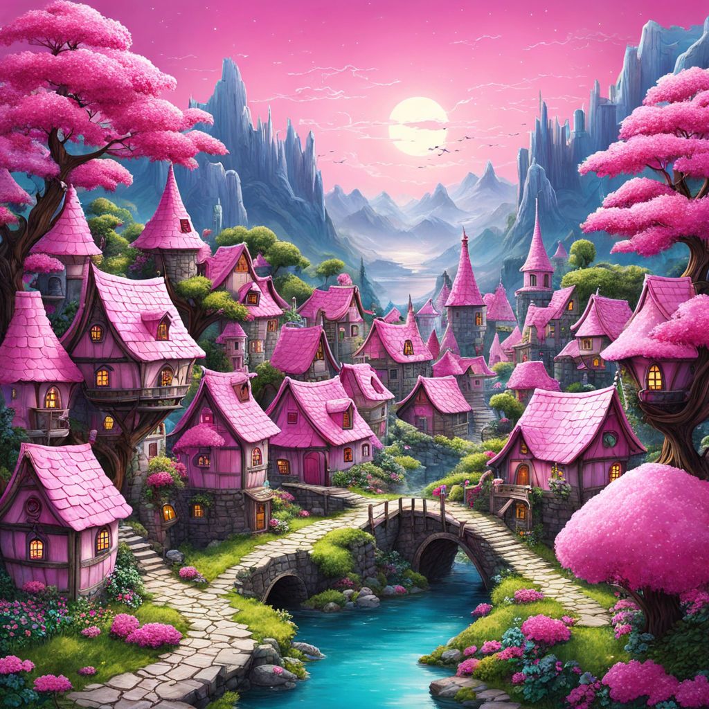 pink fairy village