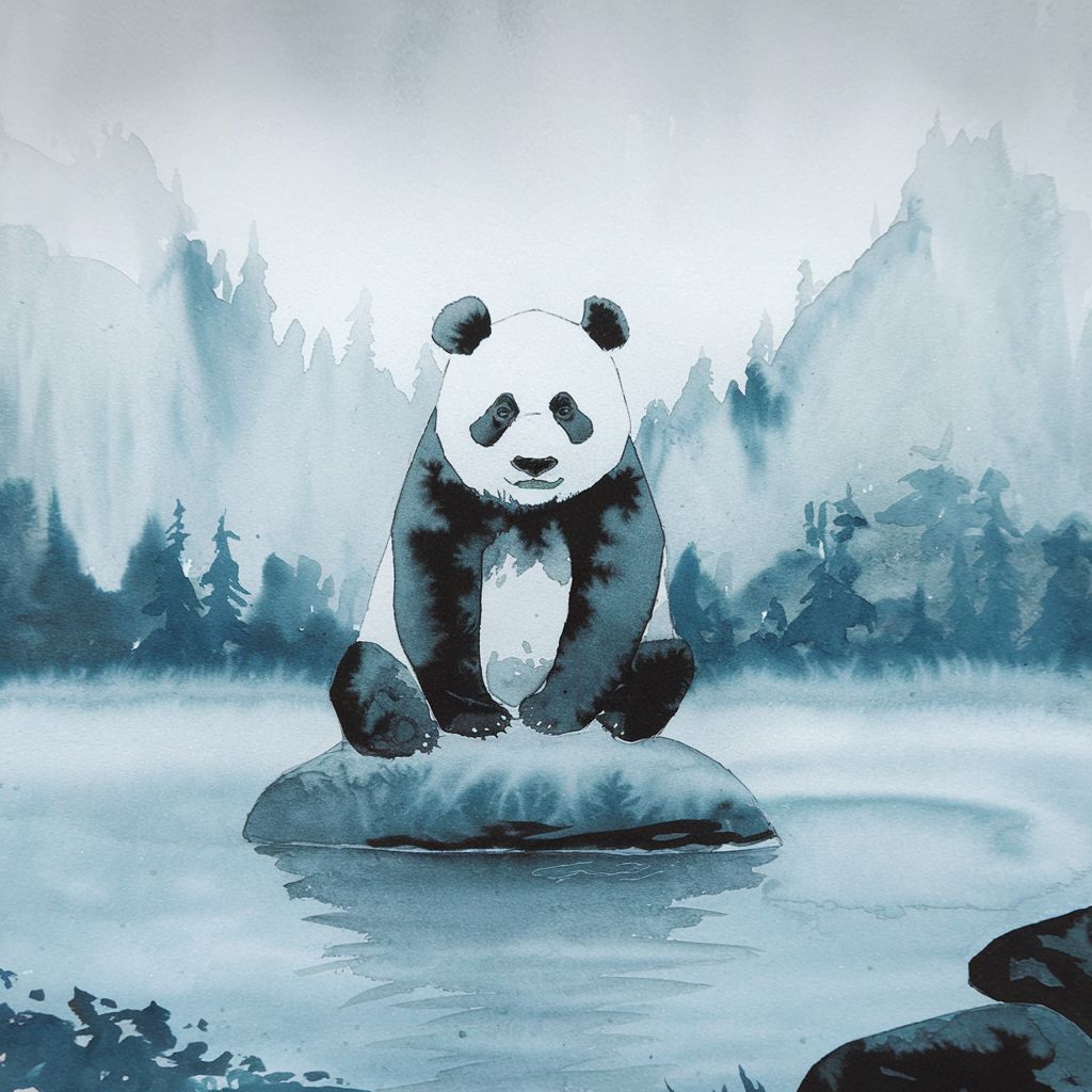 Watercolor panda