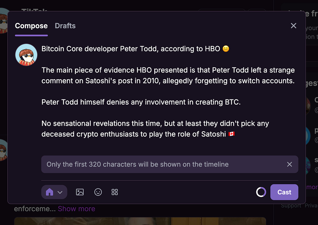 Bitcoin Core developer Peter Todd, according to HBO 😐