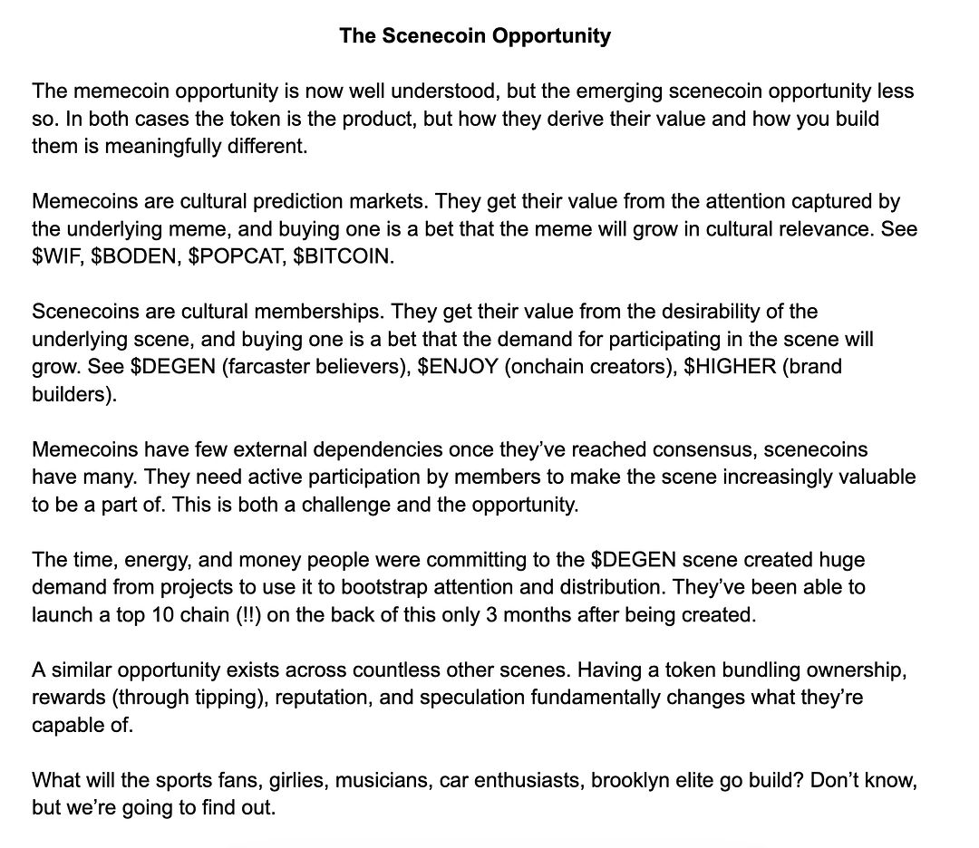 The Scenecoin Opportunity