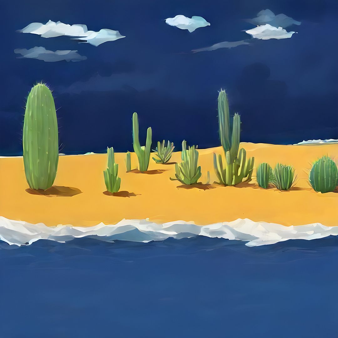 Cactus and beach 03