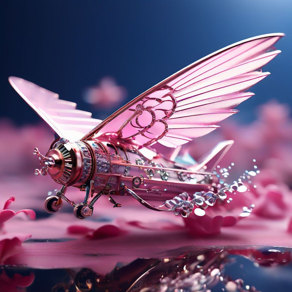 a pink-haired butterfly plane