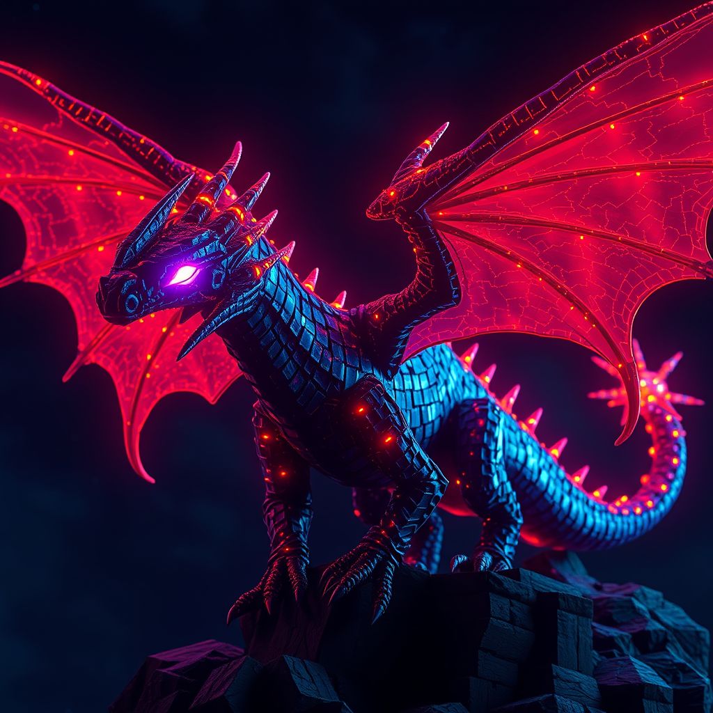 Ender dragon at night