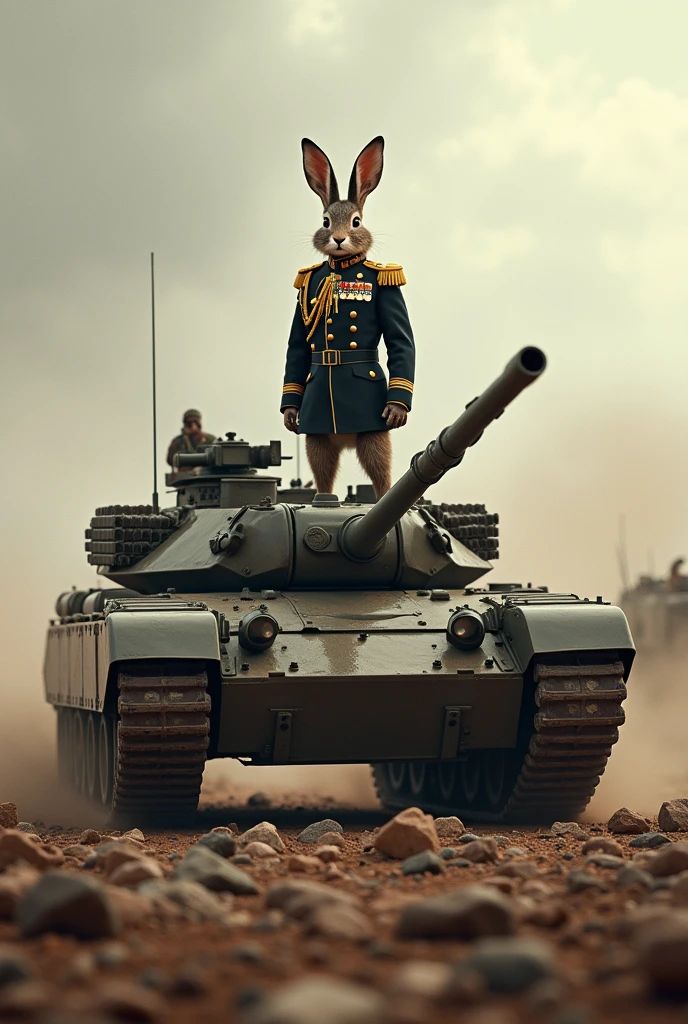 The hare is a general on a tank