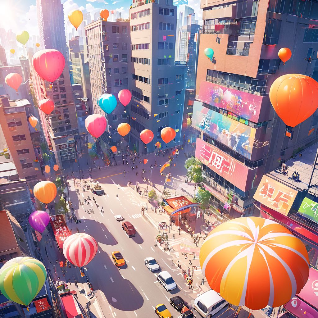 Hot air balloons in the city