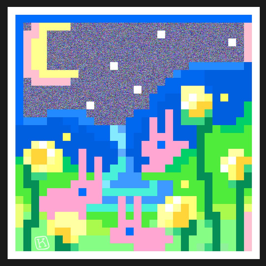 Pixel Dreams: Resting Bunnies