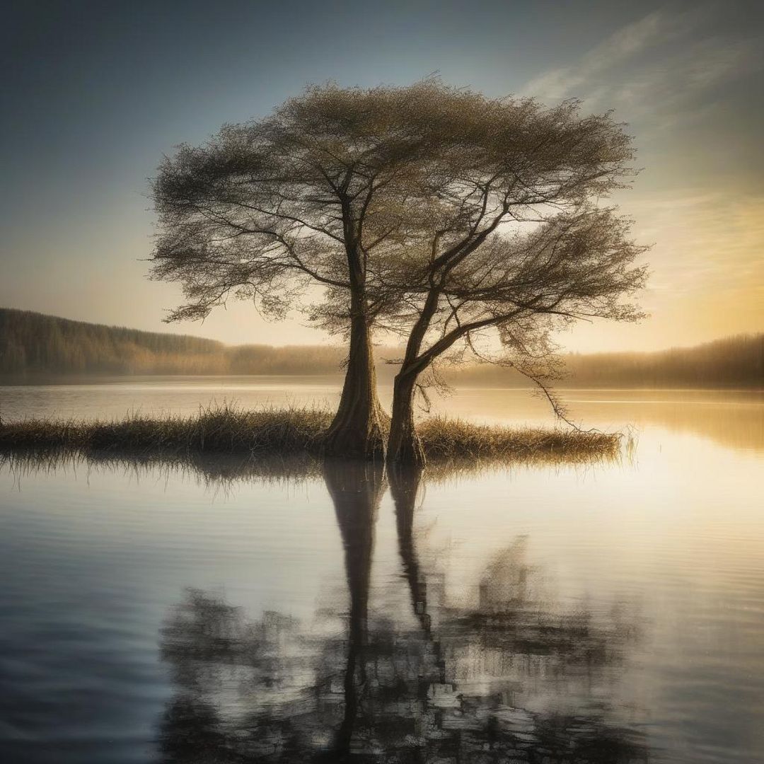 Tree in lake