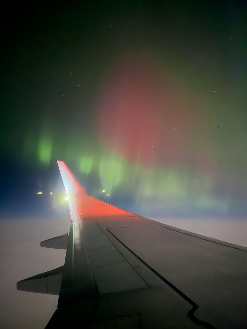 Aurora Borealis from A319 window