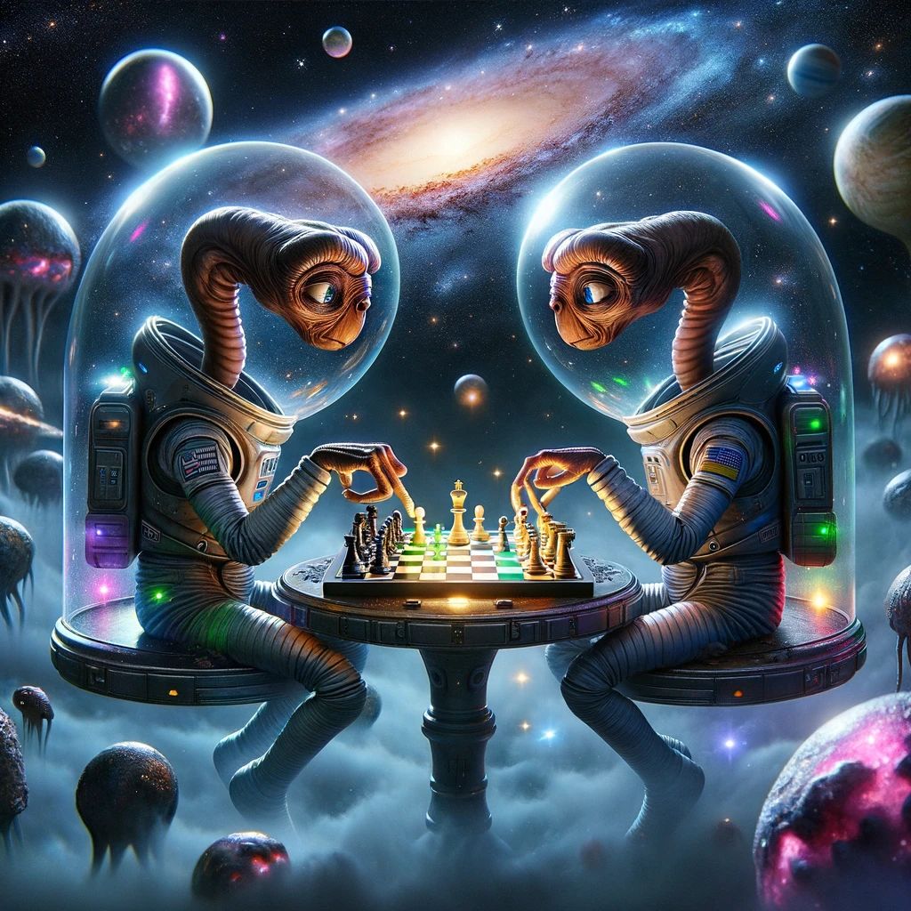 ET playing chess