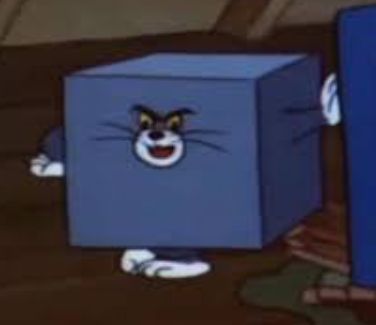 Tom in a box suit