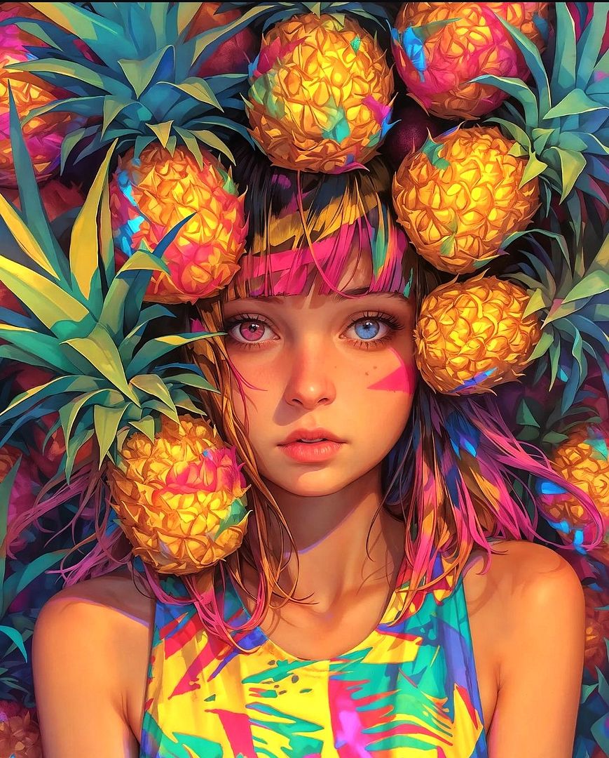 Selene in the world of pineapples.388