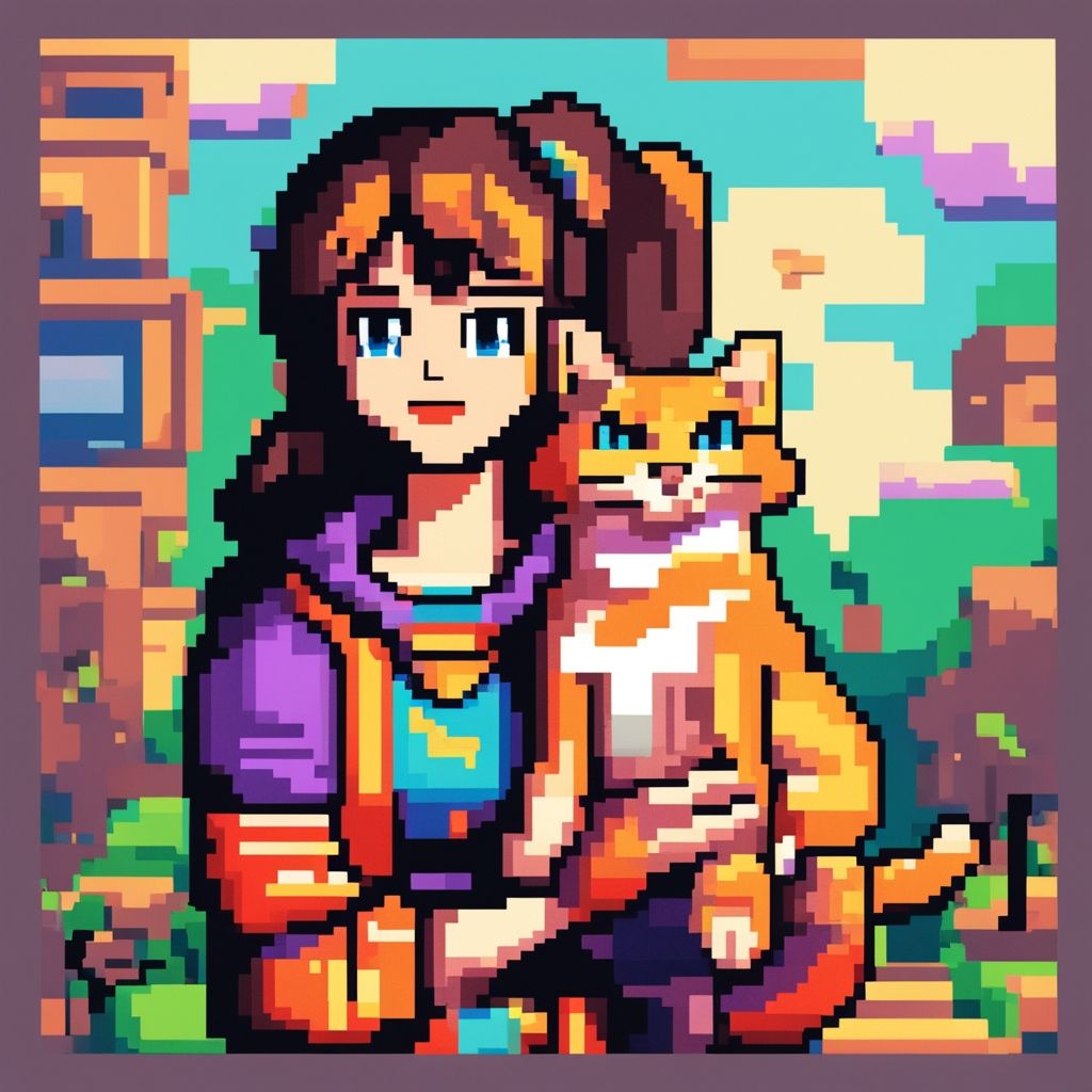 Pixegeril with cat