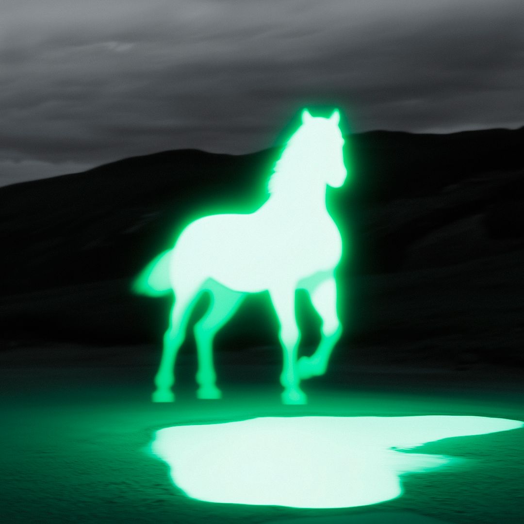 glowing horse