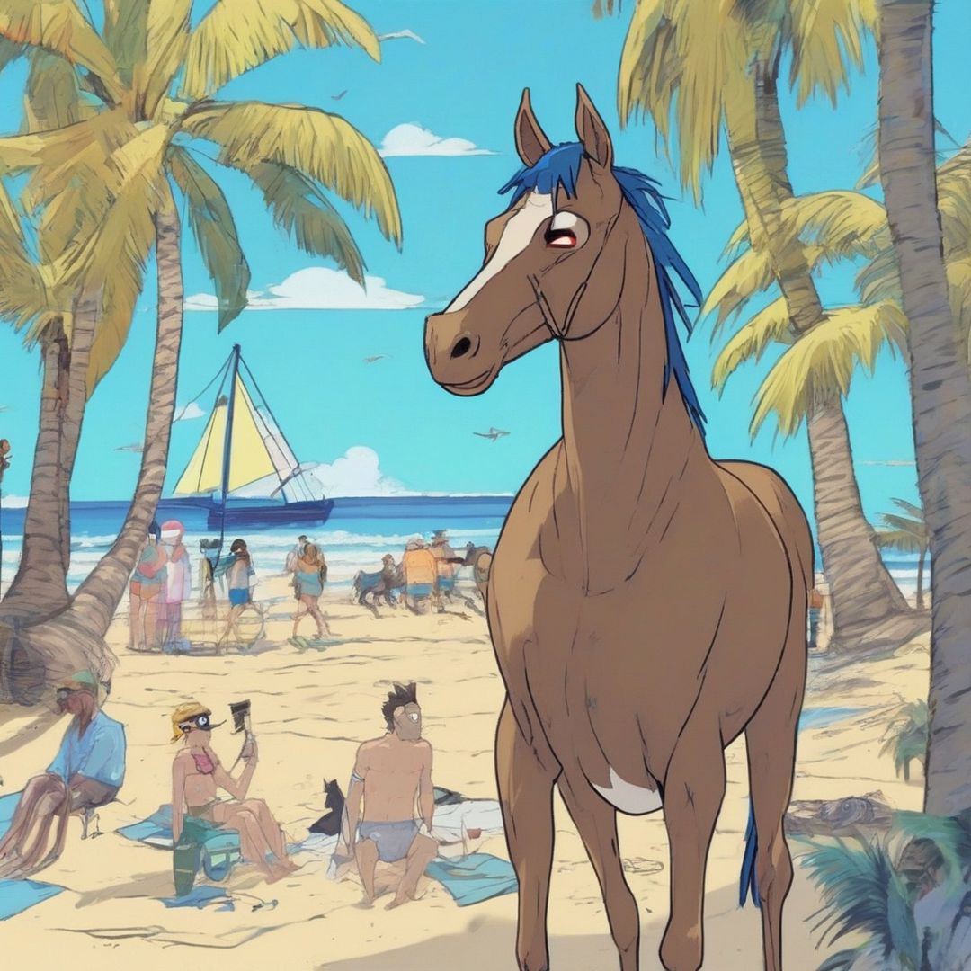 real bojack, in the beach