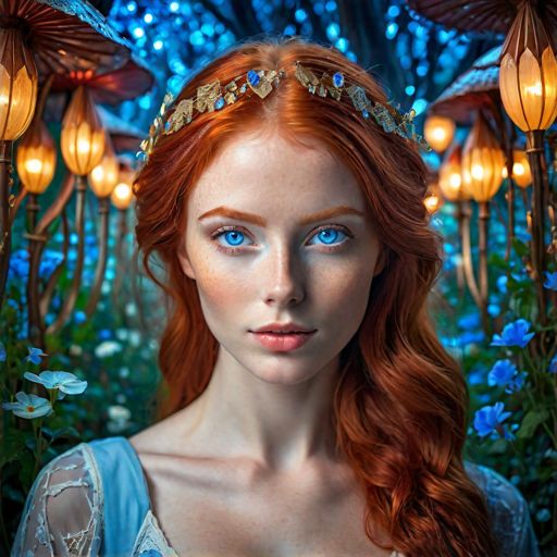 Redhead Blue Eyes in Wonderland