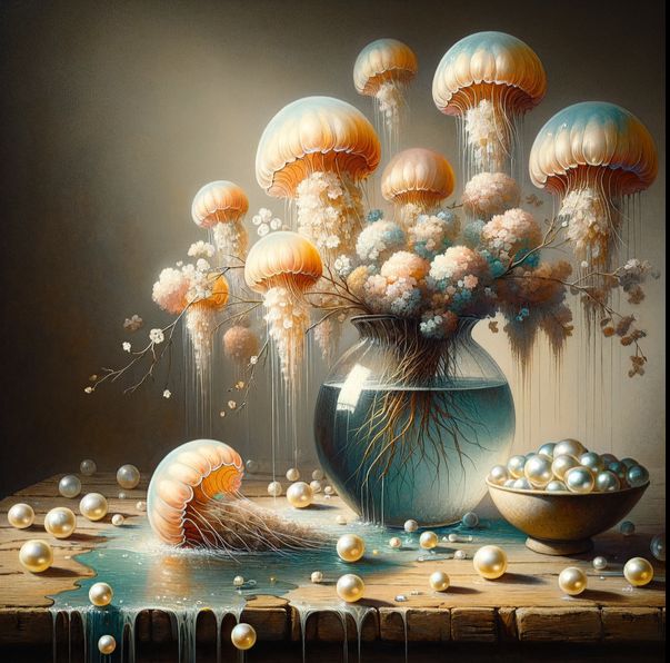 still life with jellyfish