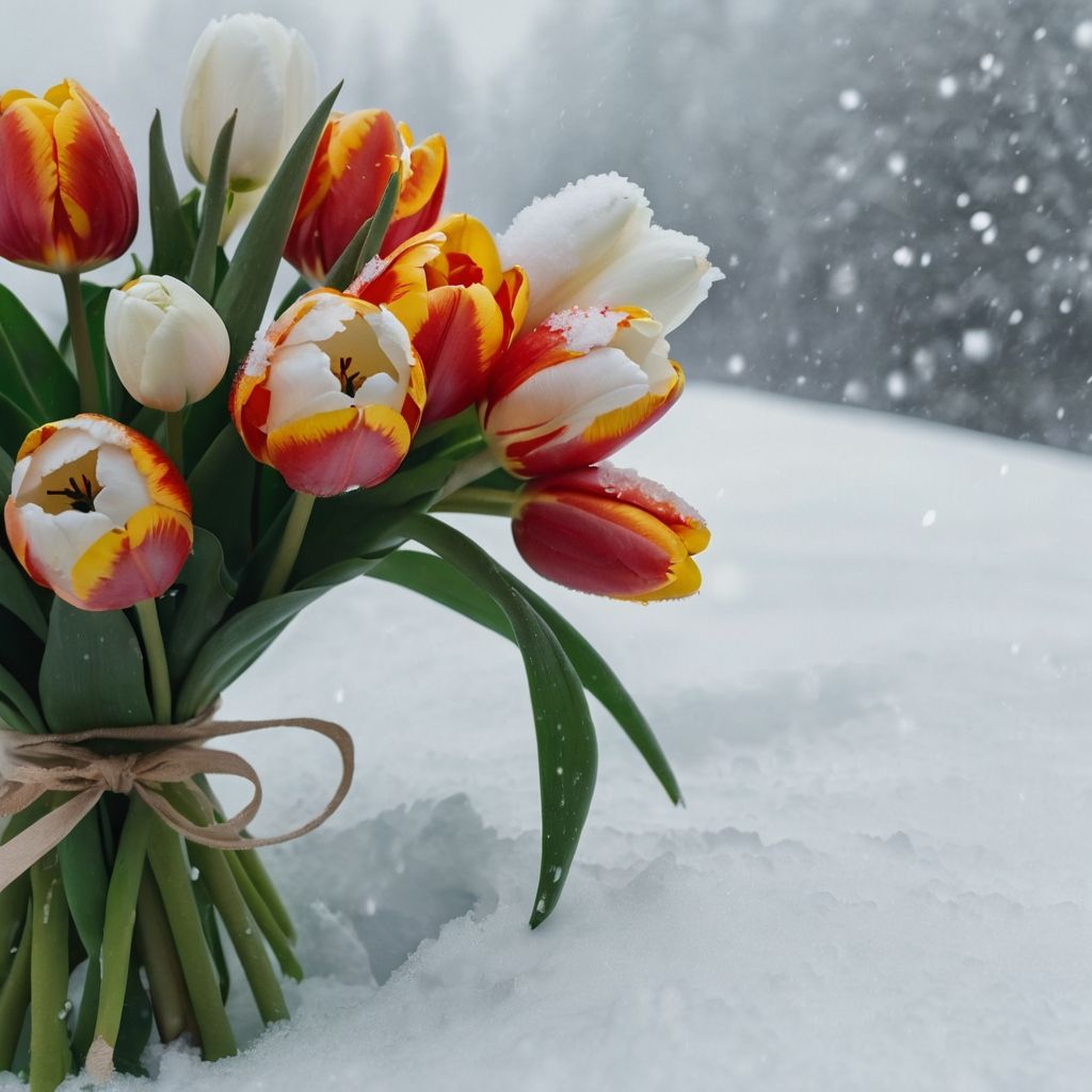 Tulips in the Snow No.1