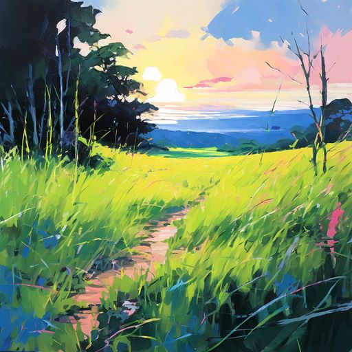 acrylic-painting-featuring-grass-employing-palette-knife-and-brush-strokes-trending-on-pixiv-fanbo