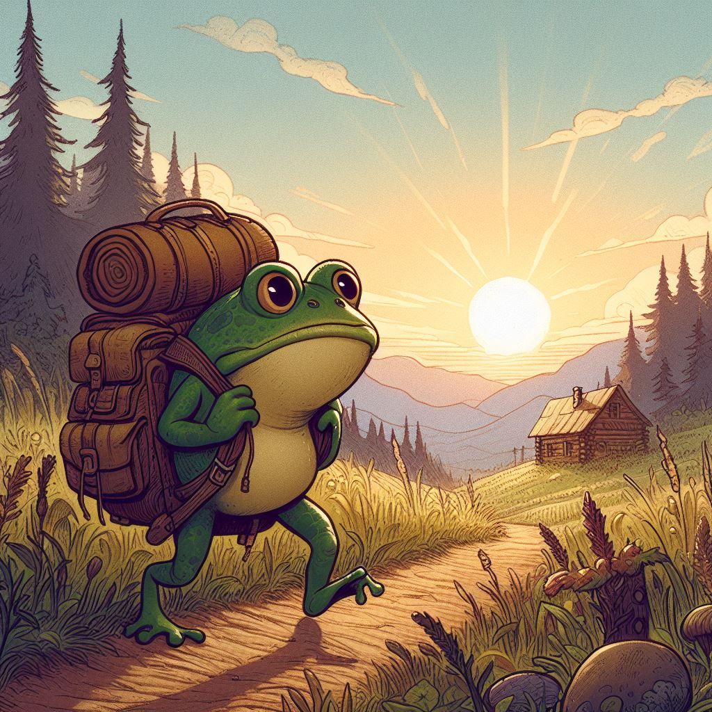 A frog going home