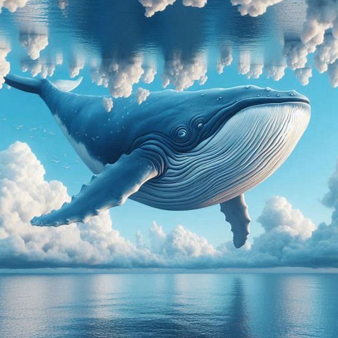 whale flying