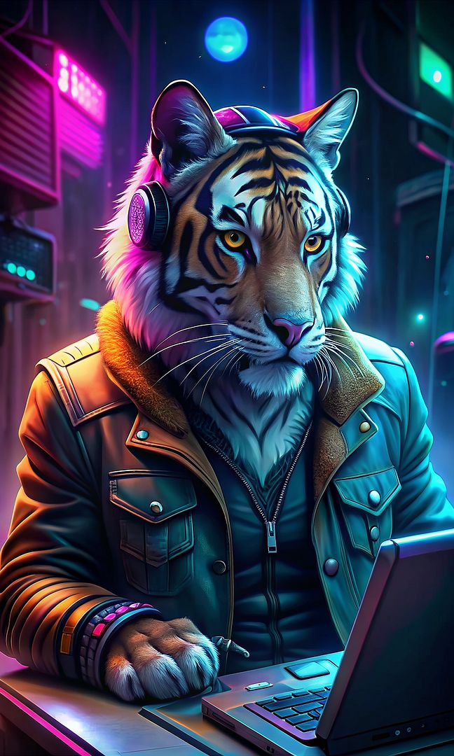 Cyberpunk tiger