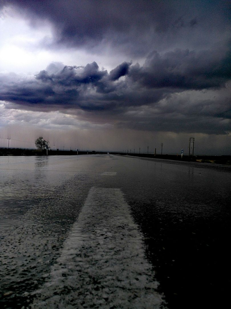 rain in road