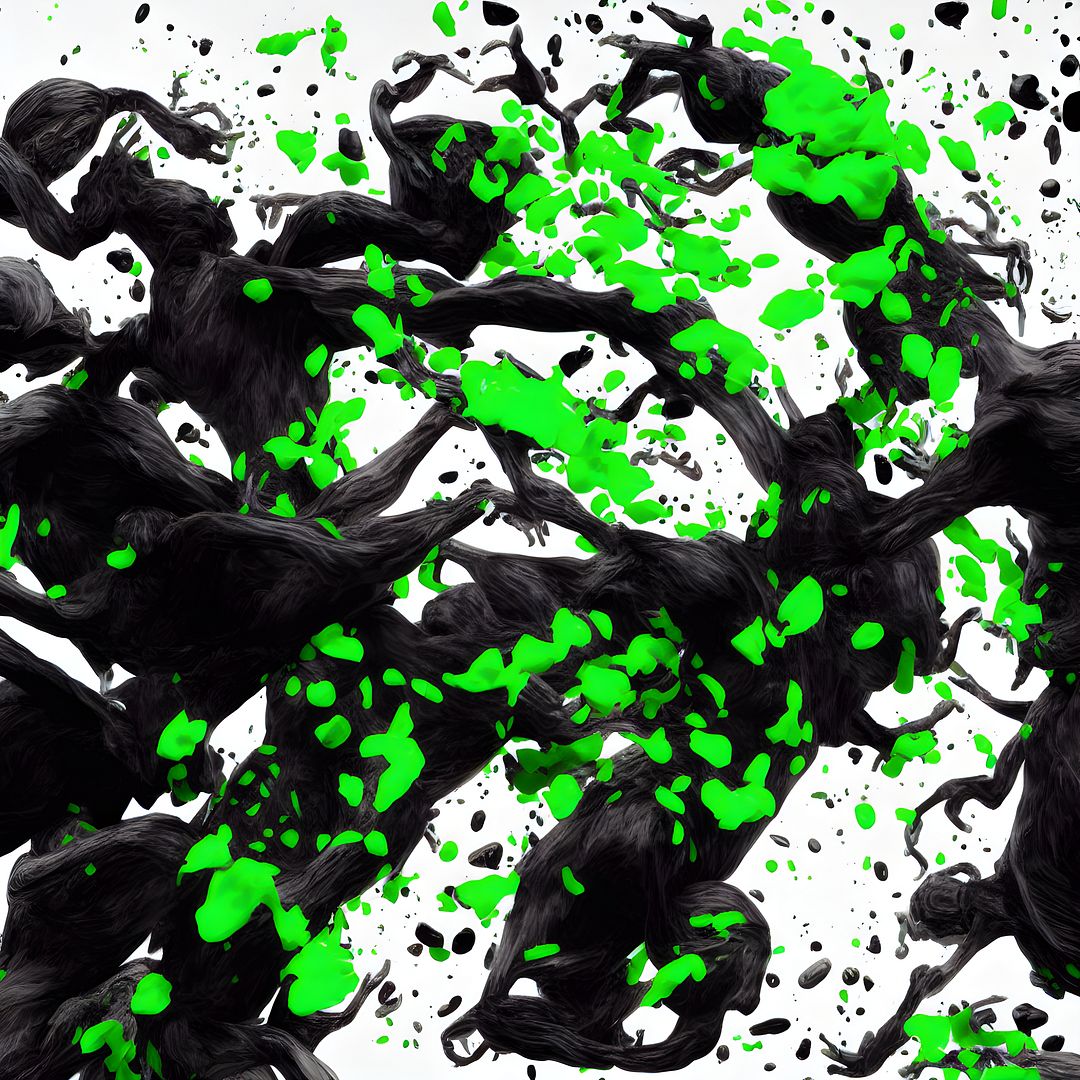 two-people-choking-each-other-in-green-black-and-white-still-digital-art-perfect-composition-bea-479685583