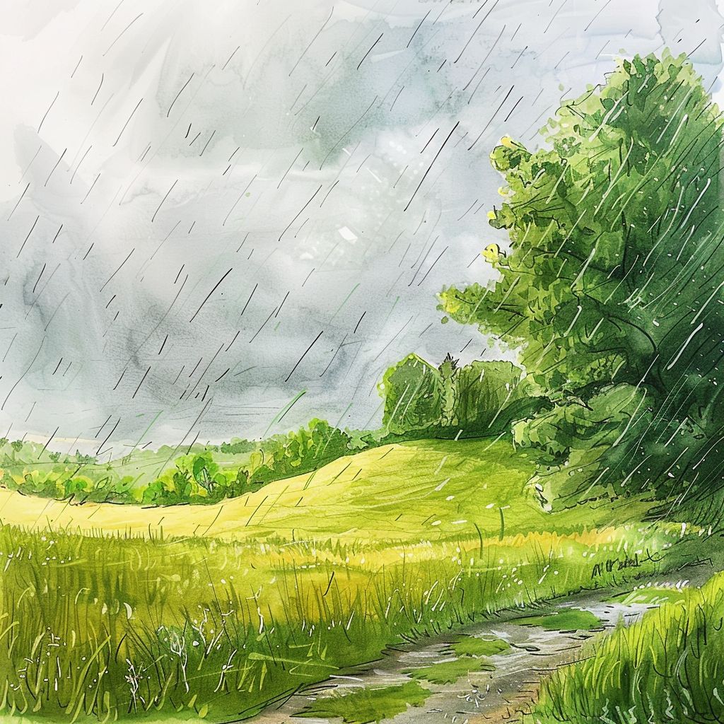 rainy field