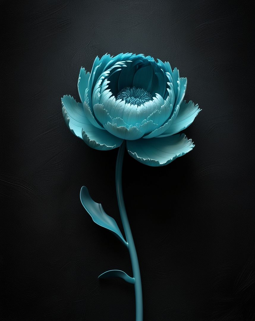 A Tealblue Flower in the Dark